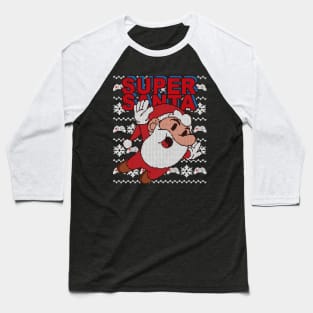 Retro Games Super Santa - knitted ugly Christmas Baseball T-Shirt